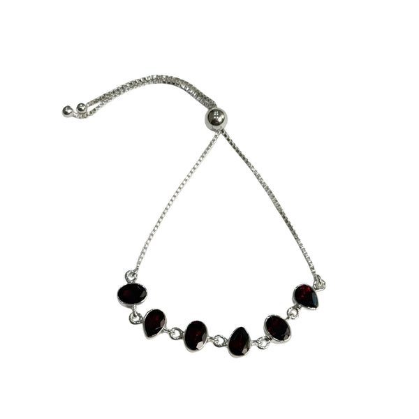 Garnet Bolo Bracelet