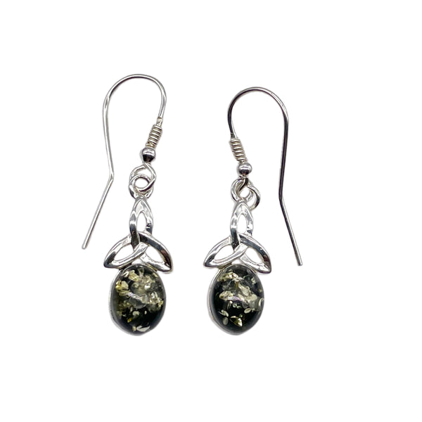 Green Baltic Amber Earrings