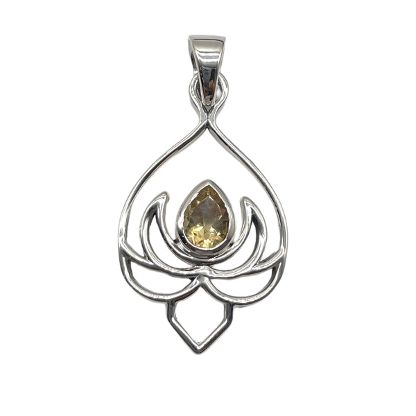 Citrine Lotus Pendant