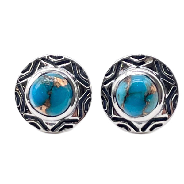 Blue Copper Turquoise Studs