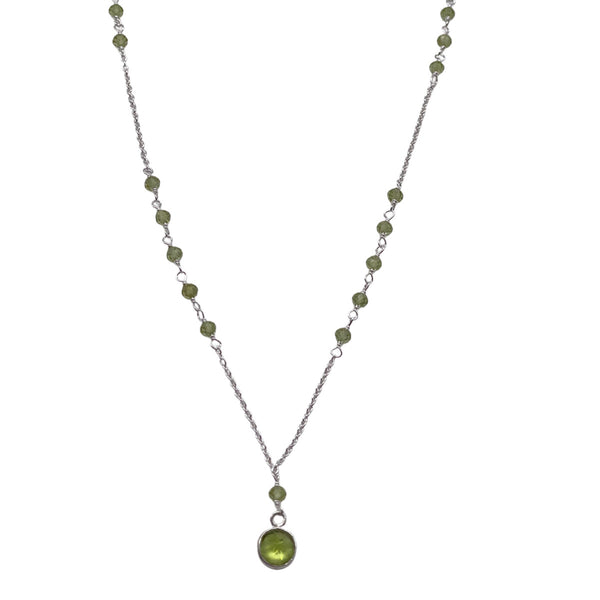 Peridot Beaded Necklace - Round