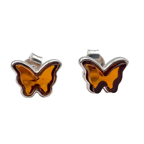 Baltic Amber Butterfly Studs