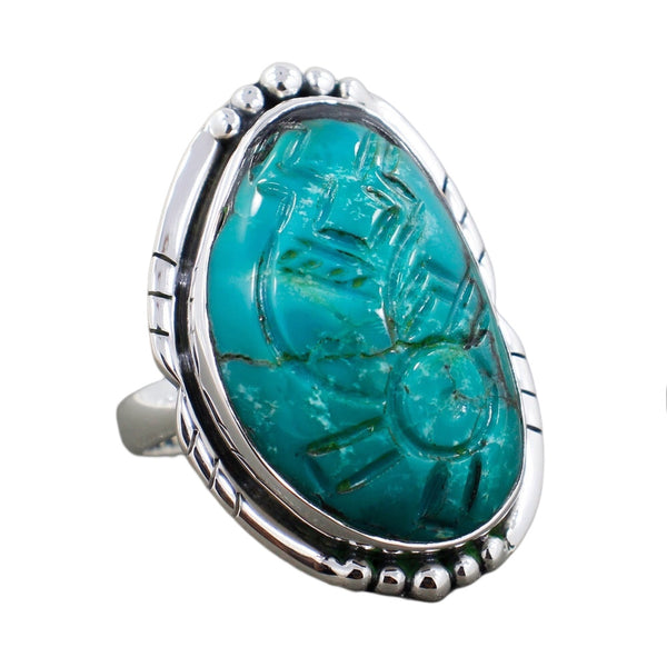 TURQUOISE CARVING RING