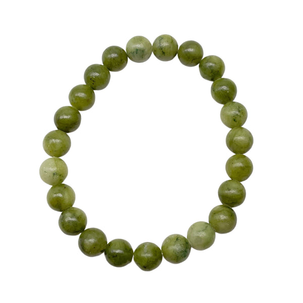 Nephrite Jade 8mm stretchable beaded Bracelet