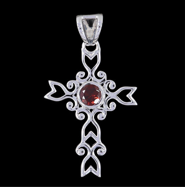 GARNET CROSS PENDANT