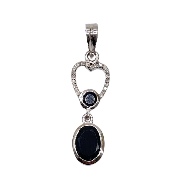 Iolite Diamond Pendant