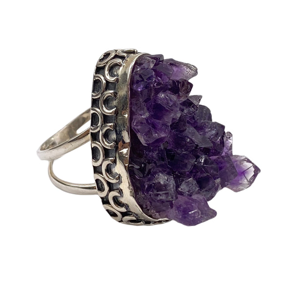 Amethyst Druzy Ring