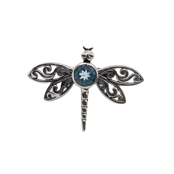 Blue Topaz Dragonfly Ring