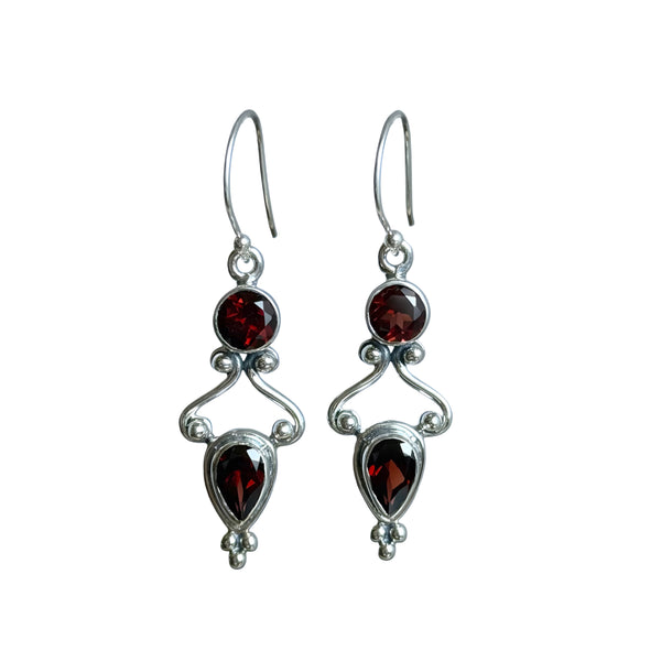 Garnet Dangle Earrings
