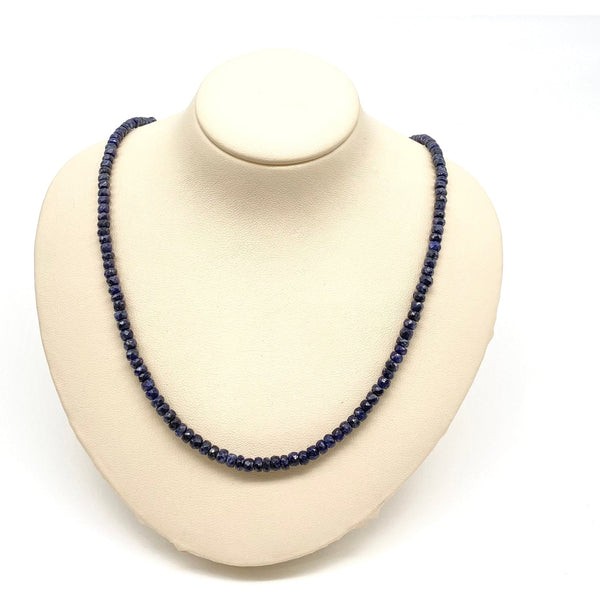 Blue sapphire beaded necklace