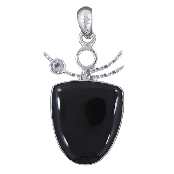 Onyx,Clear Quartz Pendant