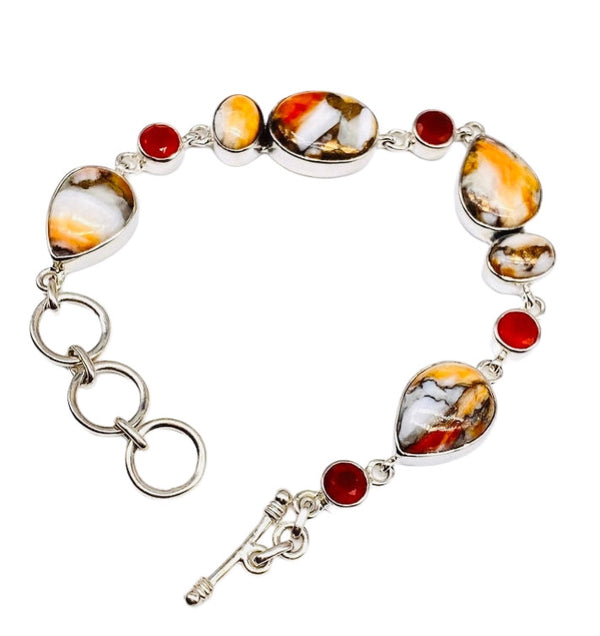 Orange Spiny Oyster with carnelian Bracelet