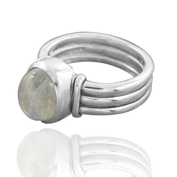 Rainbow Moonstone Ring