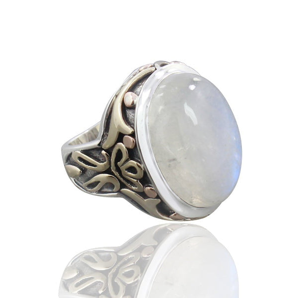 Two Toned RAINBOW MOONSTONE RING