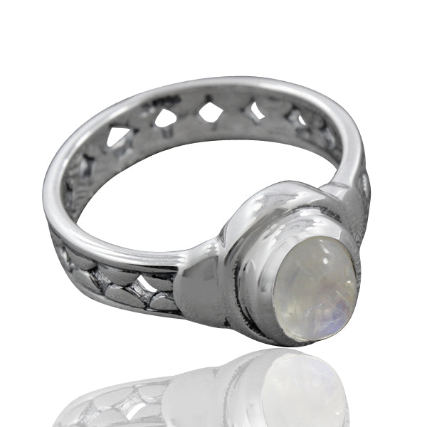 Rainbow Moonstone Ring