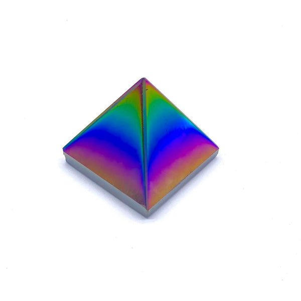 Rainbow Titanium Aura Quartz Gemstone Pyramid